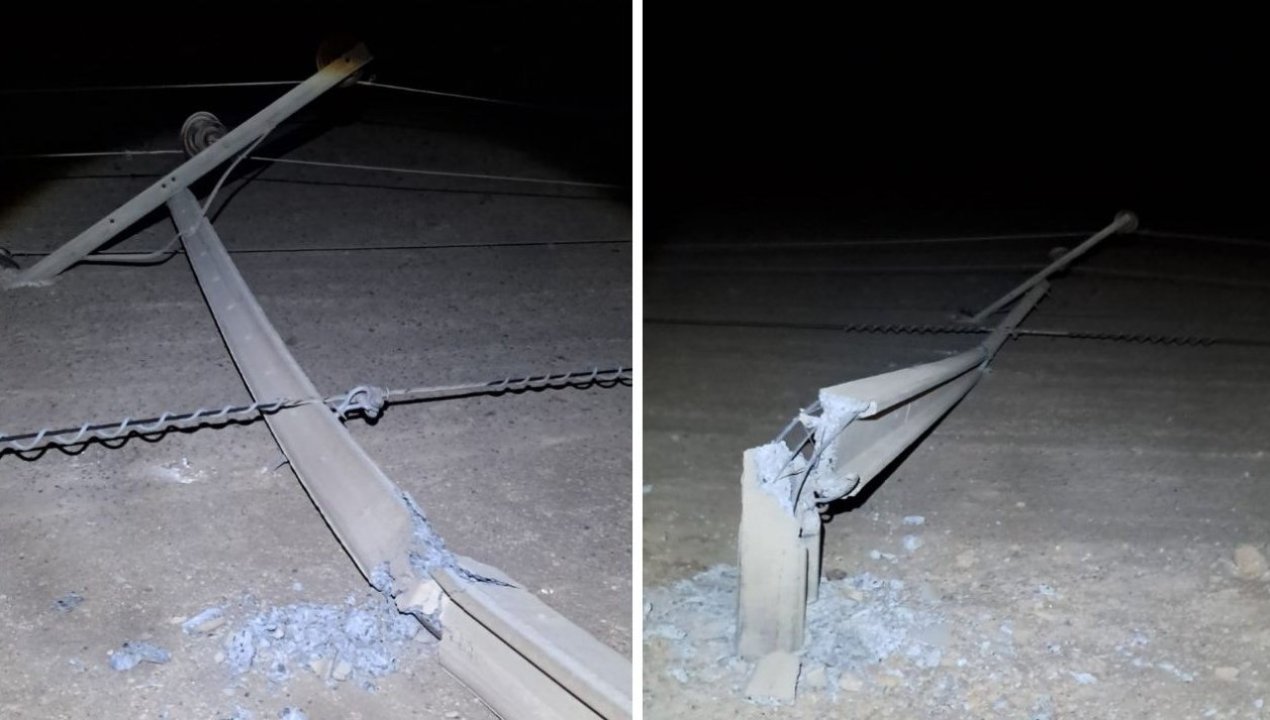 /caida-de-12-postes-tras-intento-de-robo-afecta-red-electrica-en-baquedano